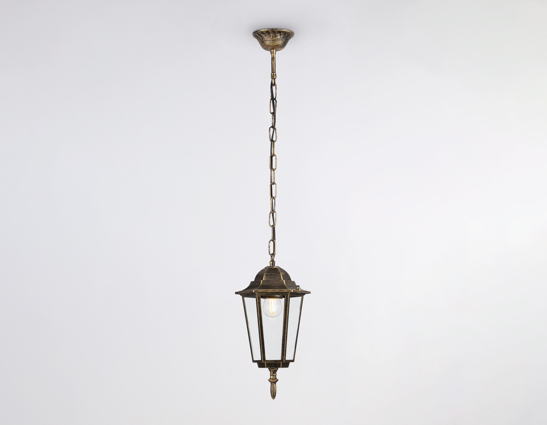 Уличный подвесной светильник ST2031 GD/BK/CL золото/черный/прозрачный IP54 E27 max 40W D150*780