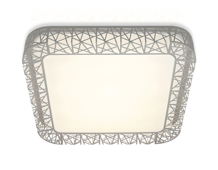 Потолочный светодиодный светильник с пультом FF124 WH белый 72W 500*500*95 (ПДУ ИК)