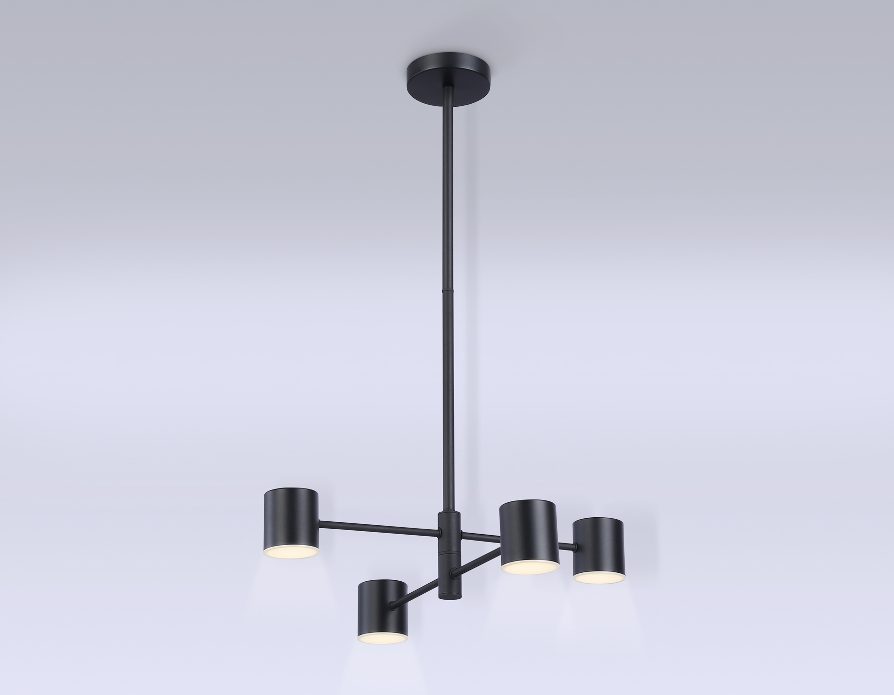 Подвесной светодиодный светильник FL51707/4 BK черный 3000K/4200K/6400K 20W D500*780 (Без ПДУ)