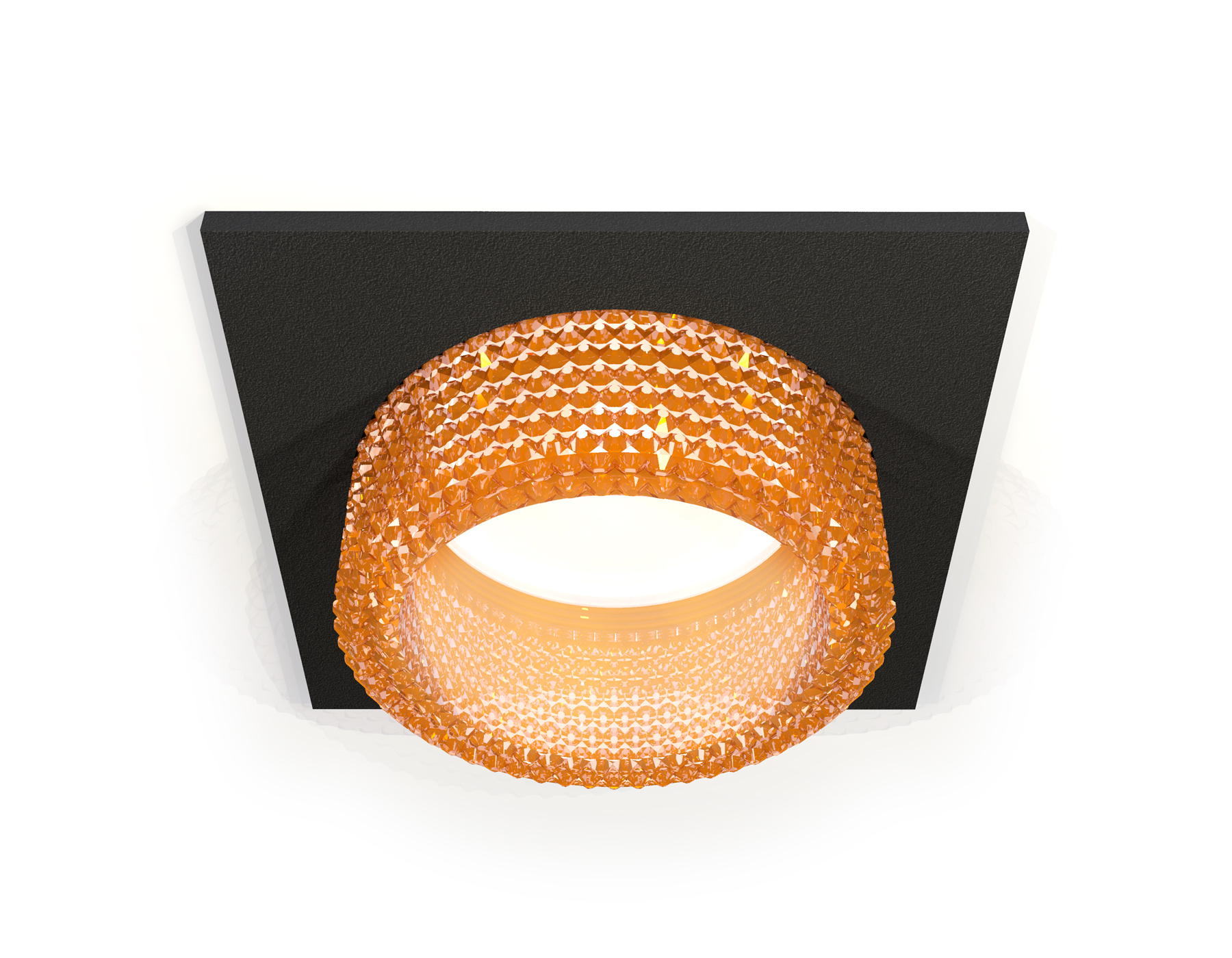 Комплект встраиваемого светильника с композитным хрусталем XC6521044 SBK/CF черный песок/голубой MR16 GU5.3 (C6521, N6154)