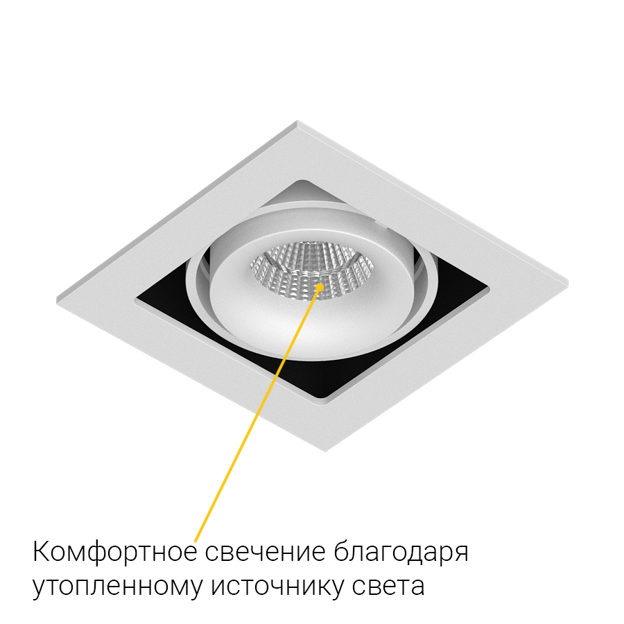 Встраиваемый поворотный светодиодный светильник Ledron ON-201-9W White-Black (2201)