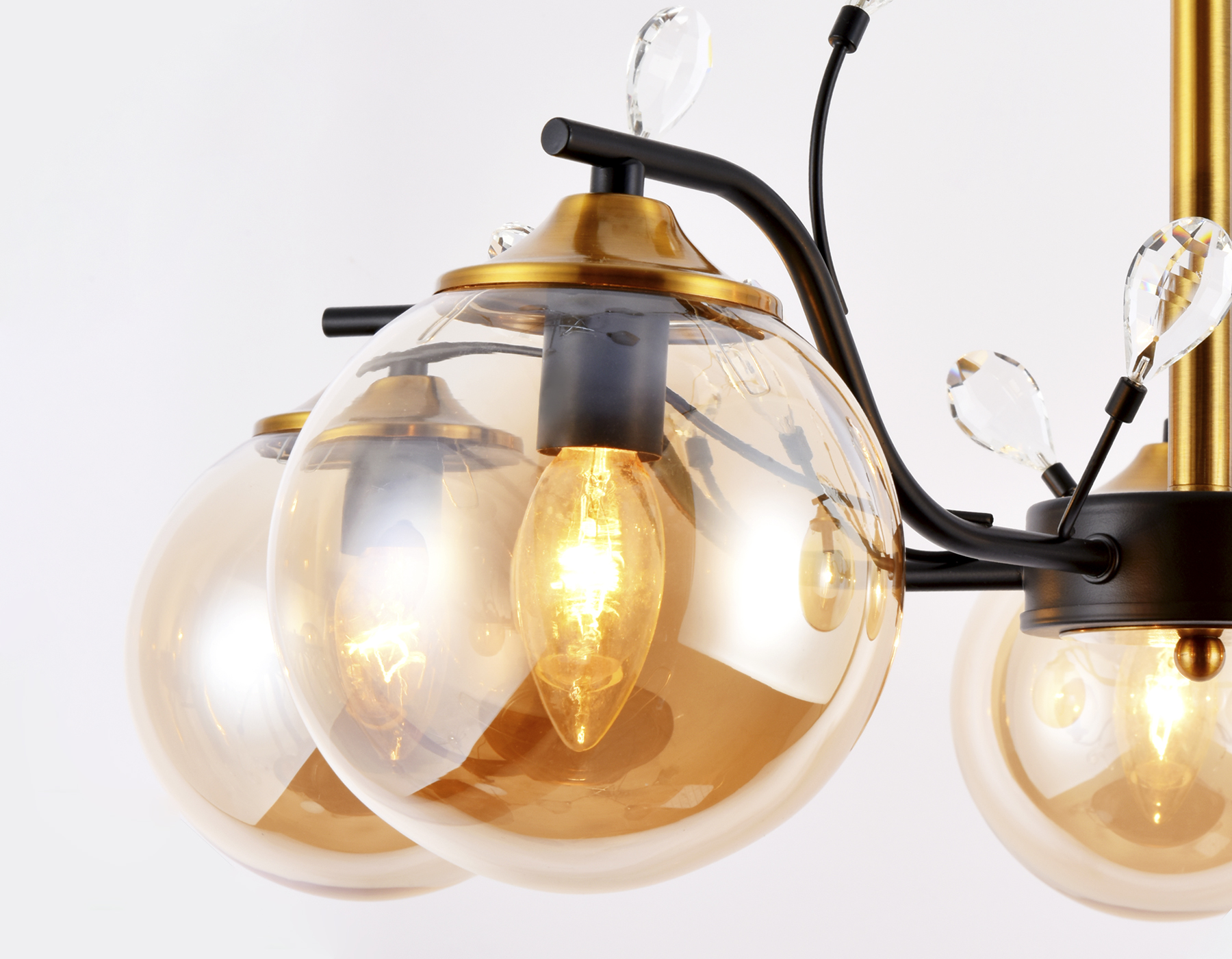 Подвесная люстра TR9072/5 BK/TI черный/янтарь E14 max 40W D620*420