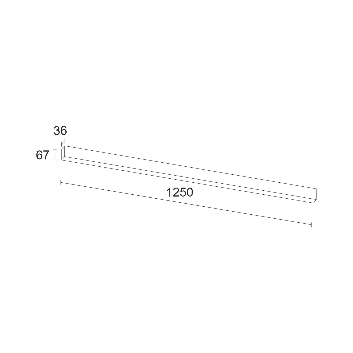Накладной светодиодный светильник Ledron LINE GULAR 1250 White 4000K (2883)