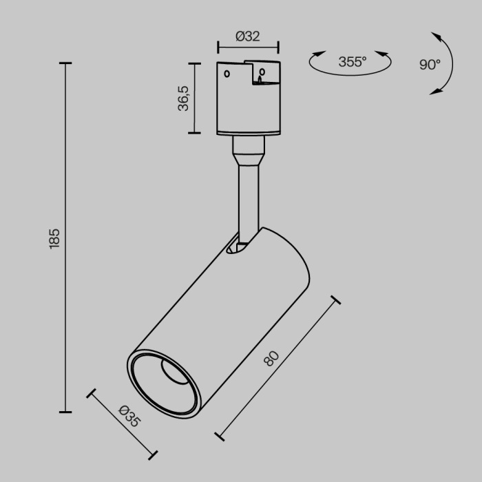Трековый светильник Maytoni Elasity Focus Led TR163-1-5W3K-M-B (tr163-1-5w3k-m-b)