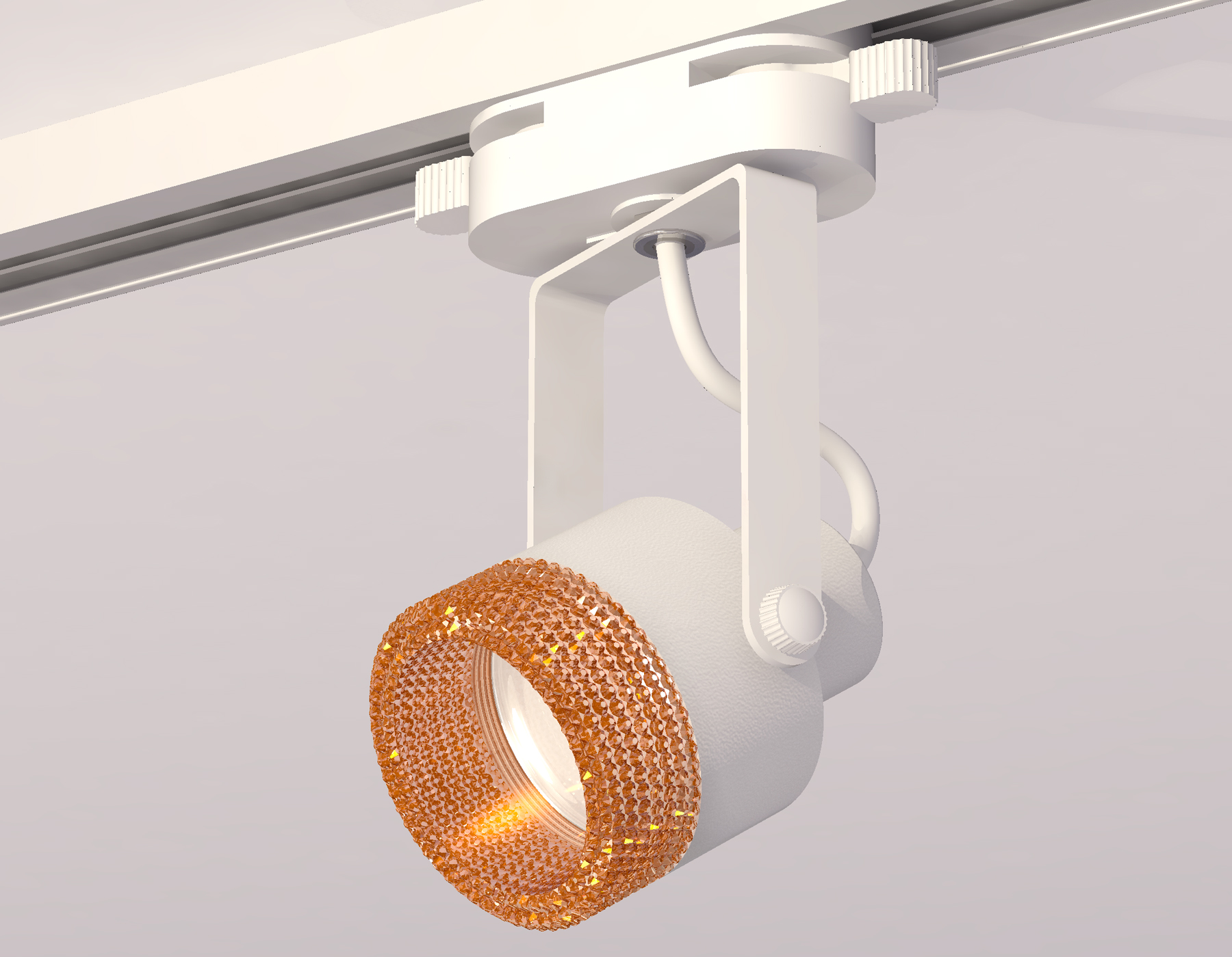 Комплект трекового однофазного светильника с композитным хрусталем XT6601064 WH/CF белый/кофе MR16 GU10 (C6601, N6154)