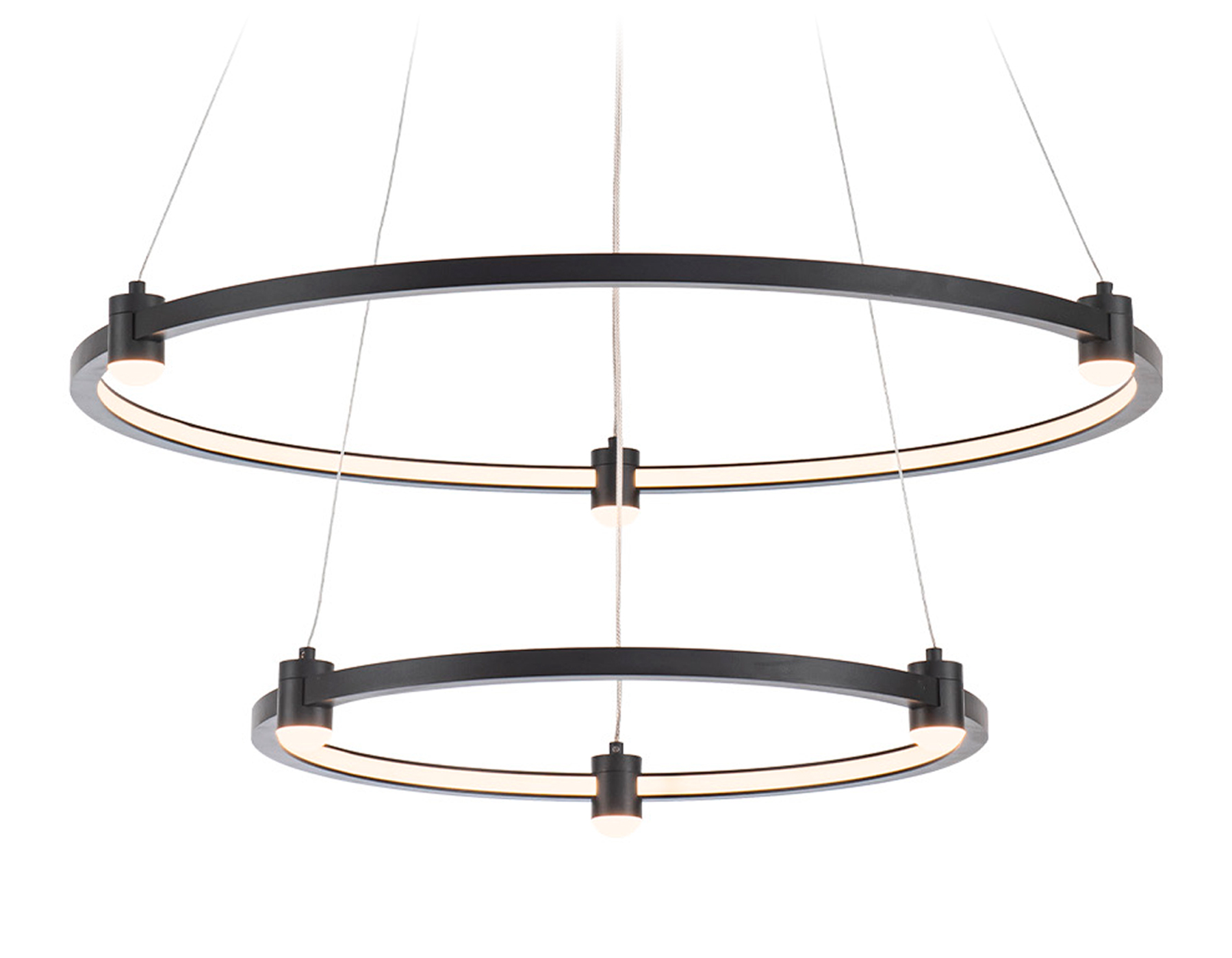 Подвесной светодиодный светильник FL5506/2+6 BK черный 45W 3000K/4200K/6400K D600/400*1300 (без ПДУ)