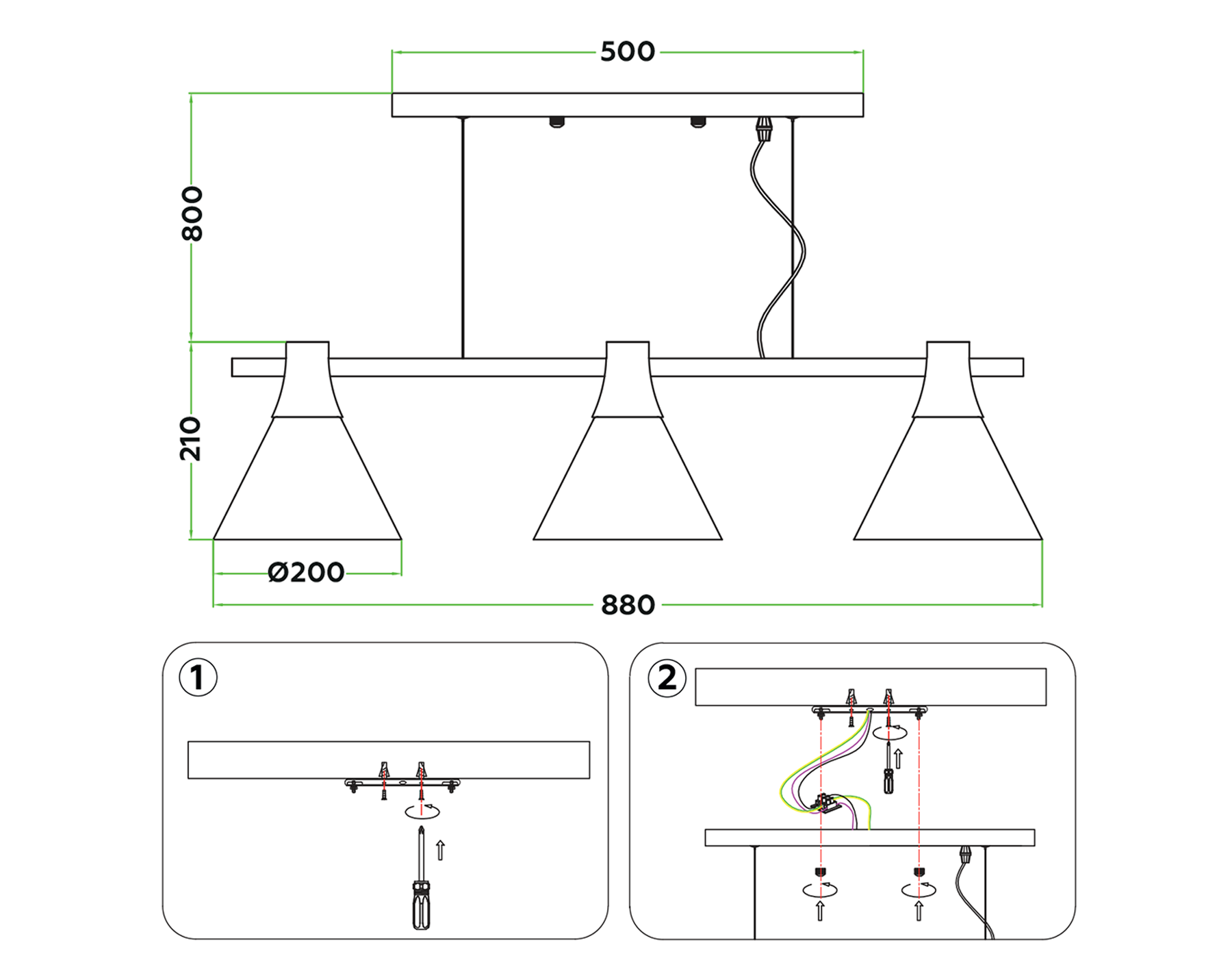 Подвесной светильник в стиле лофт TR8196/3 WH/LW белый/светлое дерево E27*3 max 40W 880*200*1010