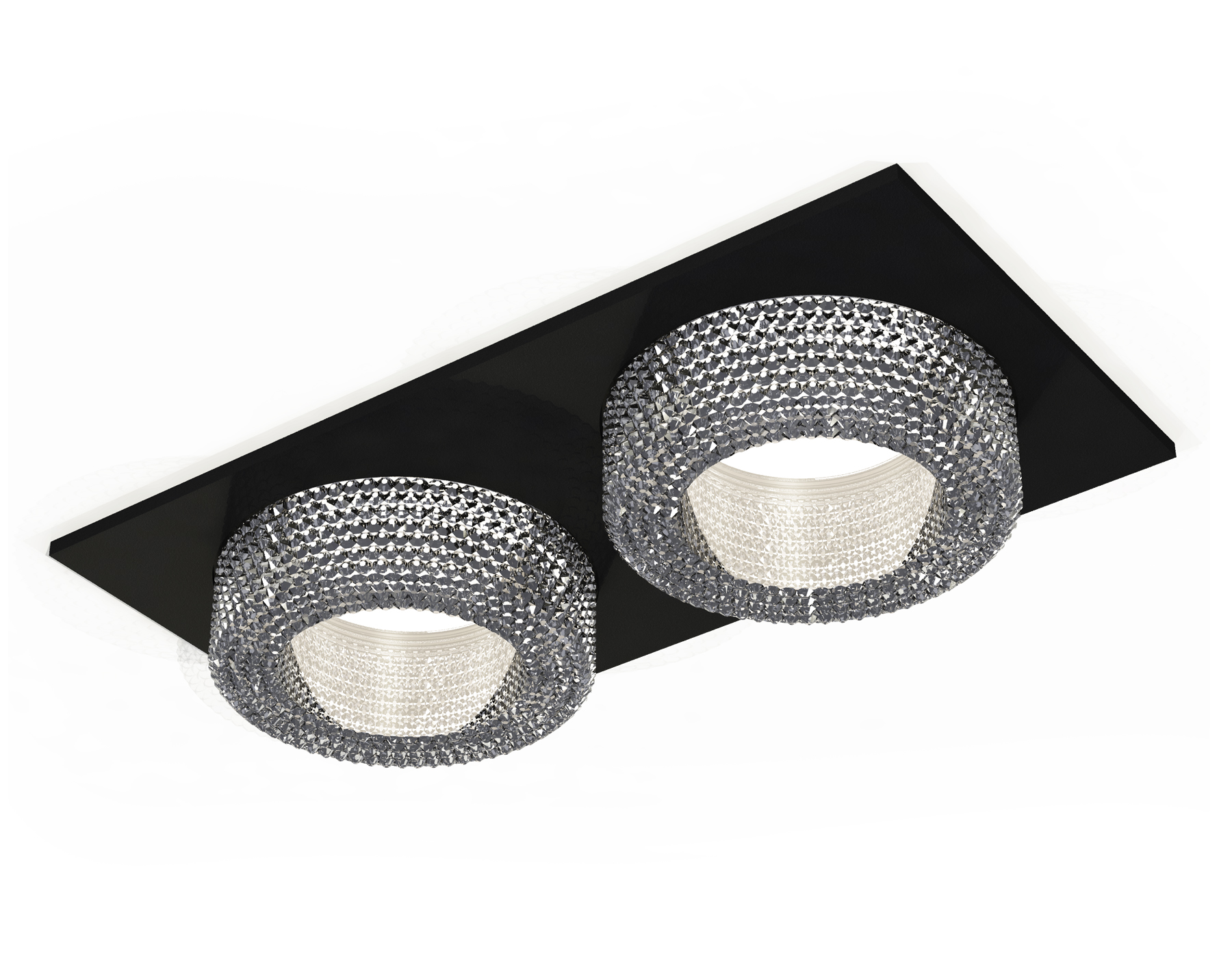 Комплект встраиваемого светильника с композитным хрусталем XC7636020 SBK/CL черный песок/прозрачный MR16 GU5.3 (C7636, N7191)