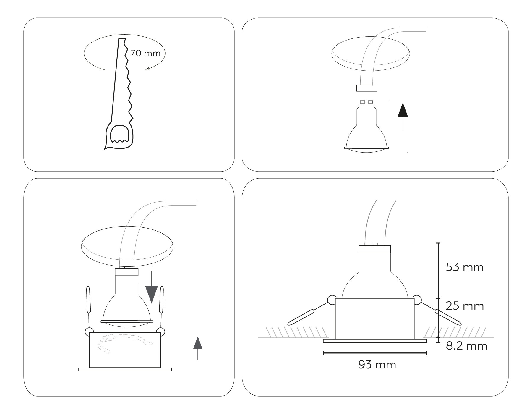 Светильник встраиваемый IP44 с высокой степенью пылевлагозащиты TN111 BK черный IP44 GU5.3 D93*33