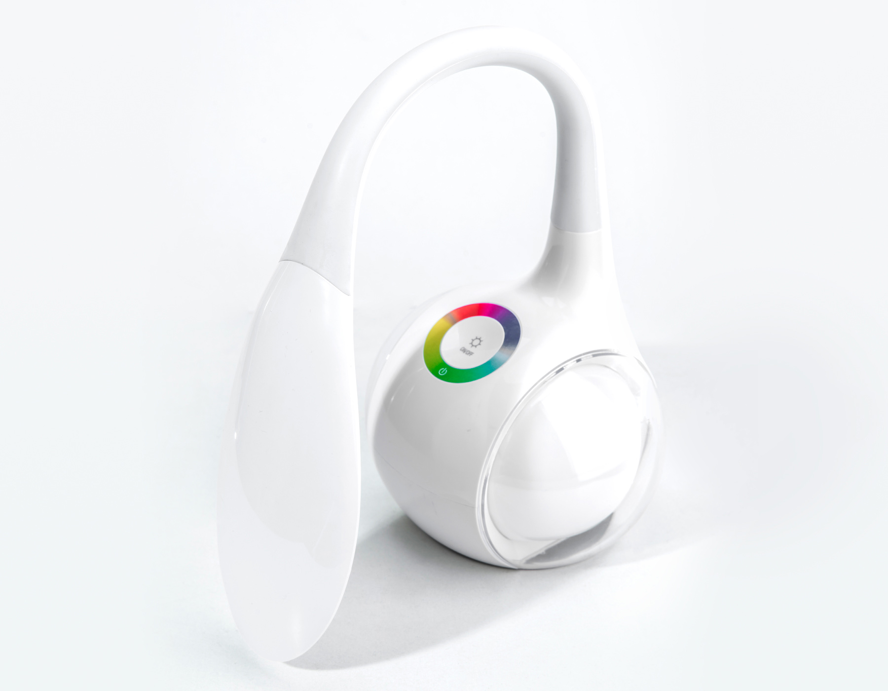 Светодиодная настольная лампа с RGB подсветкой DE532 WH белый LED 4200K+RGB 7.5W