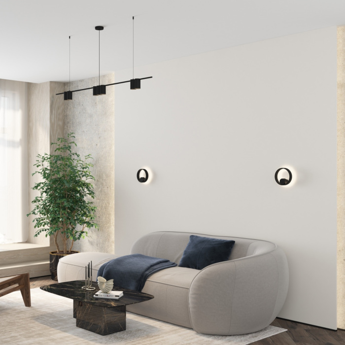 Подвесной светильник Denkirs Orbit DK4063-BK 7xGU10 LED до 15 Вт черный матовый (dk4063-bk)