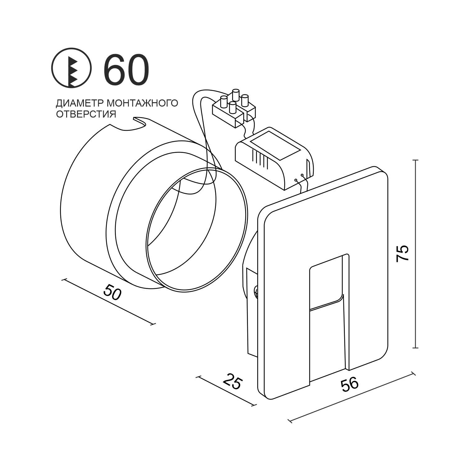 Встраиваемый светодиодный светильник для стен и ступеней Ledron WLB1281W Black (3713)