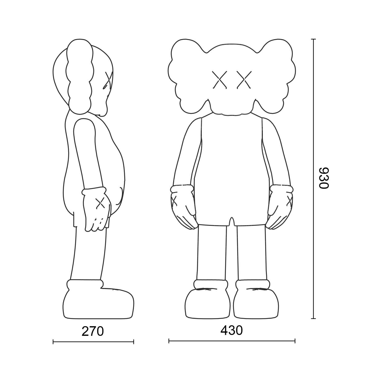 Дизайнерская статуэтка копилка KAWS Companion синий (9495)
