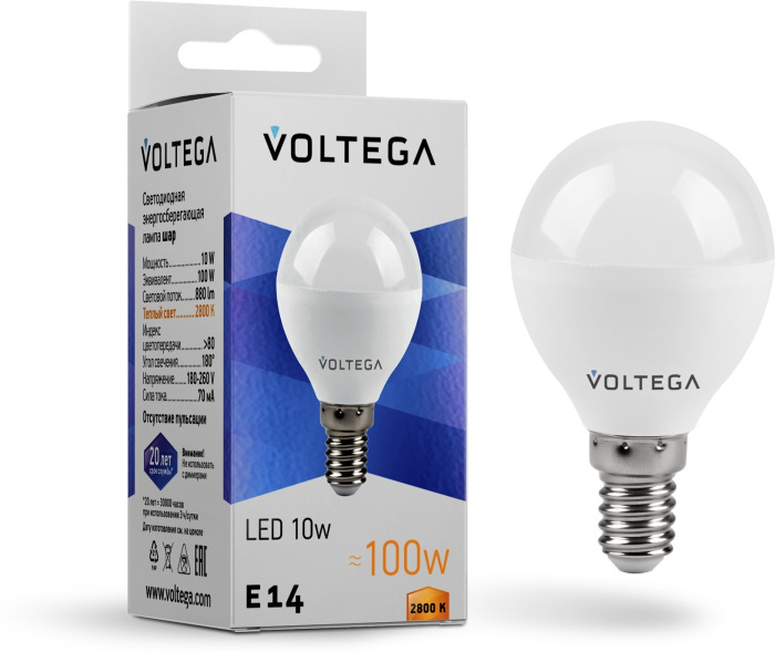 Лампочка светодиодная Simple Globe 10W 8453 (voltega_8453)