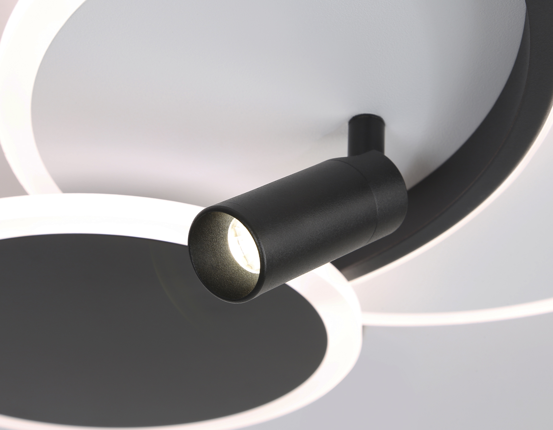 Настенно-потолочный светодиодный светильник с пультом FL5118/3+1 WH/BK белый/черный 64W 3000K/4200K/6400K+4200K 480*425*110 (ПДУ ИК)