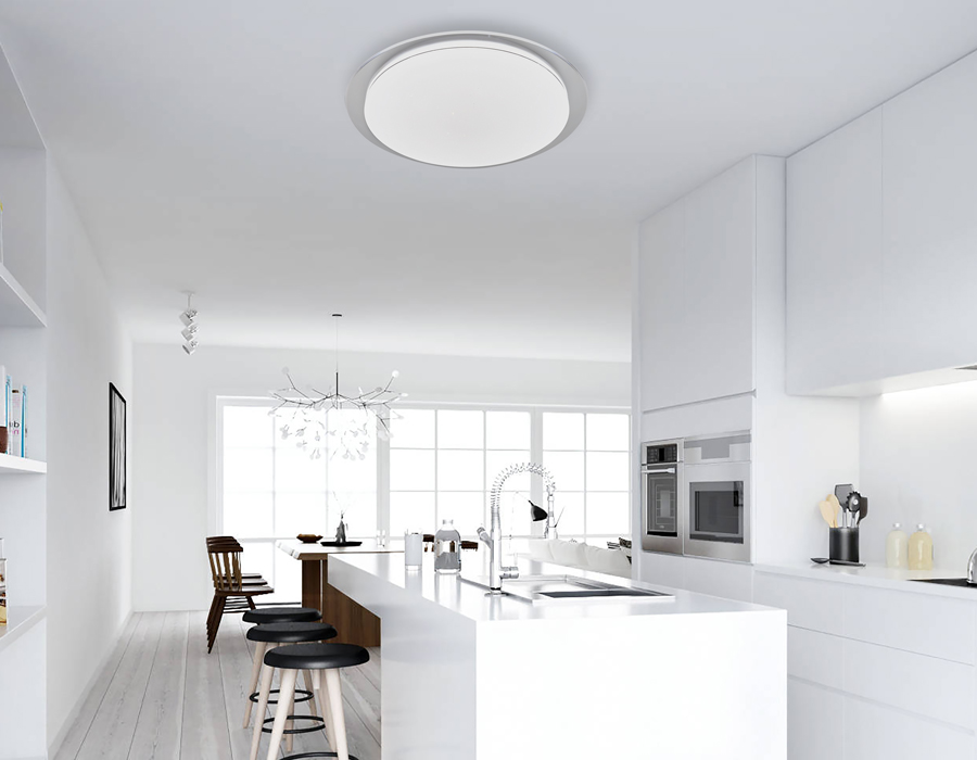 Потолочный светодиодный светильник с пультом FF47 WH белый 48W D450*75 (ПДУ ИК)