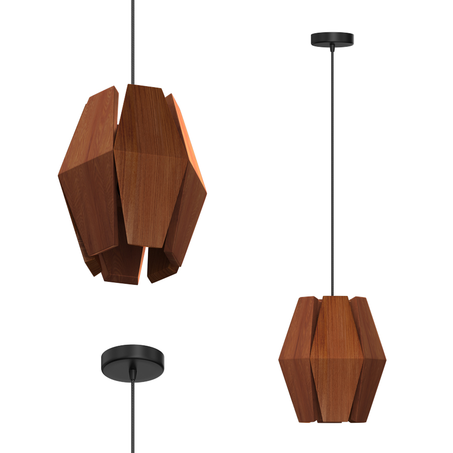 Деревянный подвесной накладной светильник ELEMENT L под сменную лампу (11322)