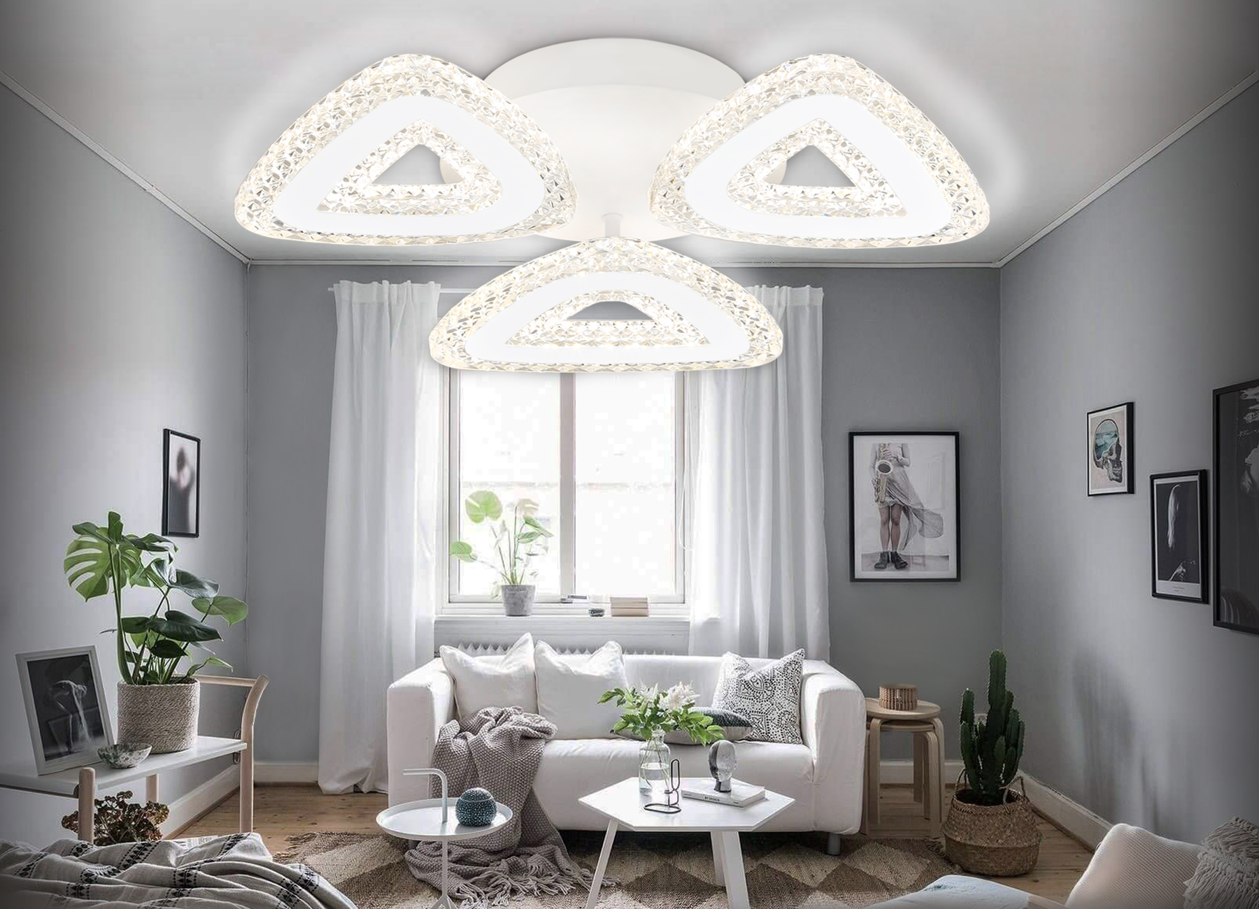 Потолочный светодиодный светильник с пультом FA4018/3 WH белый 62W 3000K+6400K/4200K/6400K+3000K D420*85 (ПДУ ИК)