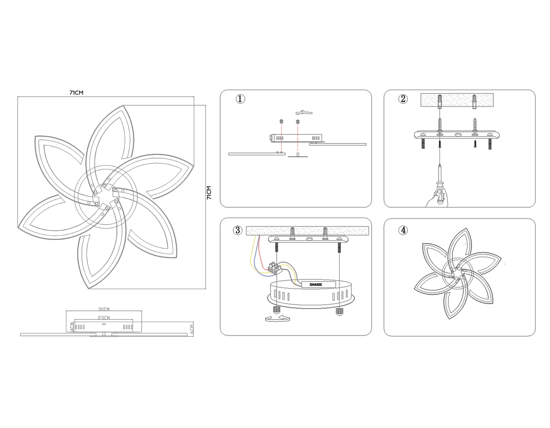 Потолочный светодиодный светильник с пультом FA447/6 CF кофе 108W 730*700*60 (ПДУ РАДИО 2.4)