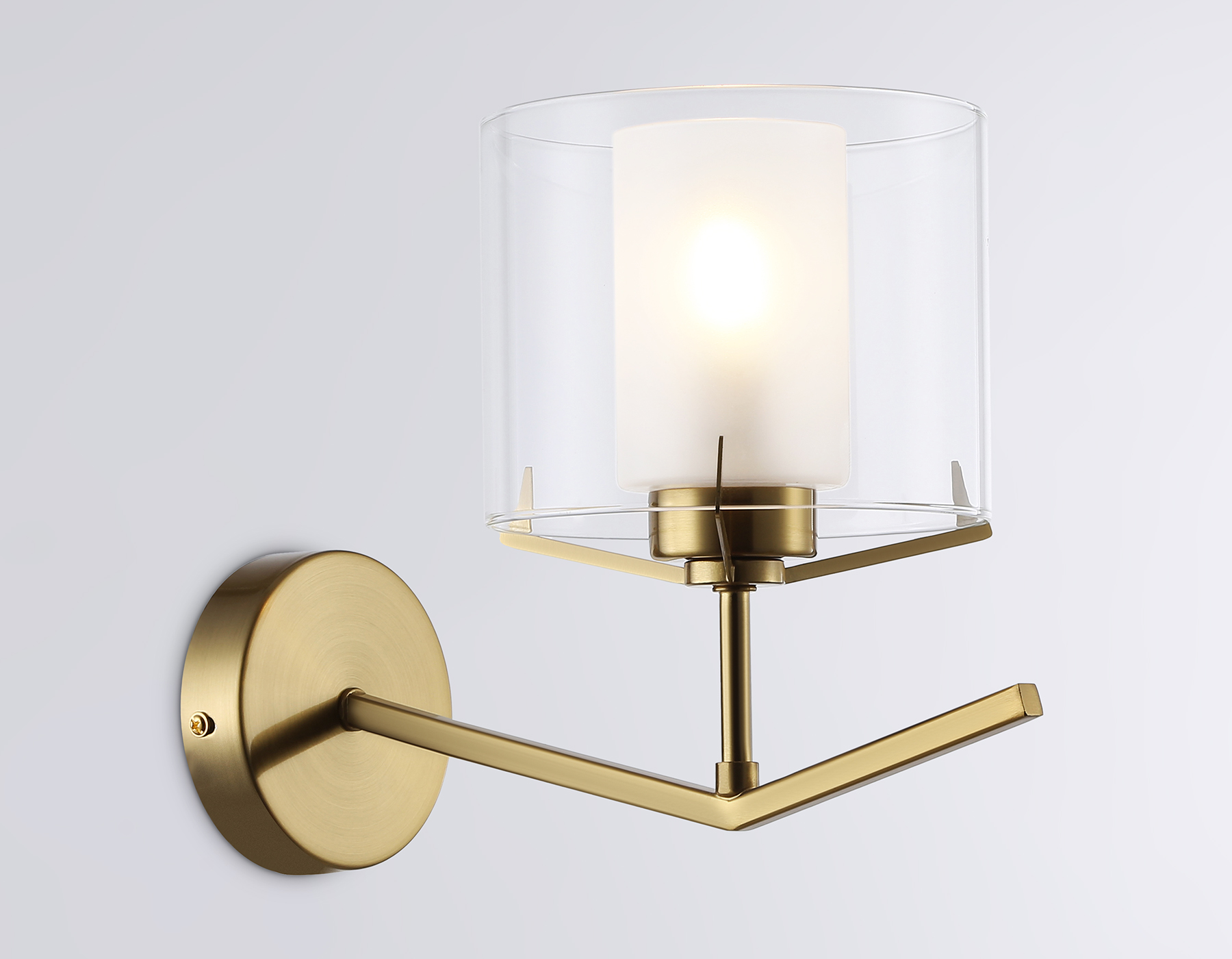 Настенный светильник со стеклянным плафоном LH57010 BS/FR латунь/белый матовый E14 max 40W 280*150*220