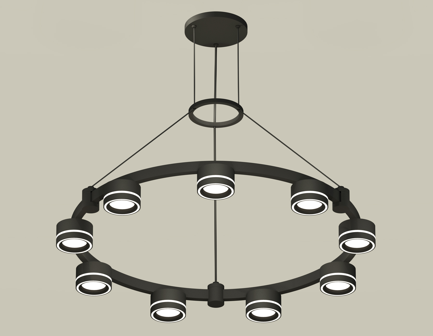 Комплект подвесного светильника с акрилом Techno Ring XR92051901/9 SBK/FR черный песок/белый матовый GX53 (A9205, C9242, N8434)