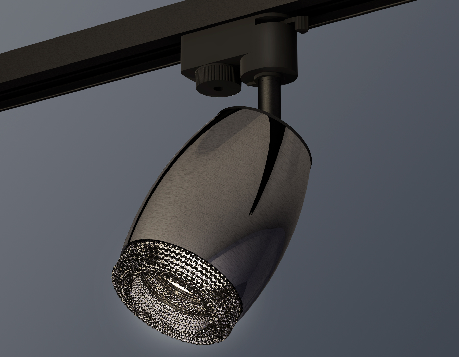 Комплект трекового однофазного светильника с композитным хрусталем XT1123005 DCH/SBK/BK черный хром/черный песок/тонированный MR16 GU5.3 (A2521, C1123, N7192)