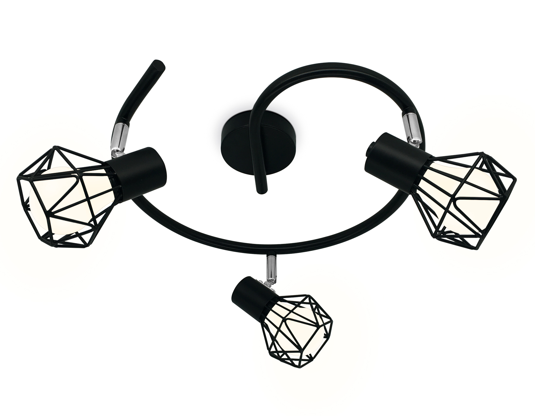 Настенно-потолочный спот в стиле лофт TR8624/3 BK/CH черный/хром E27*3 max 40W D330*175