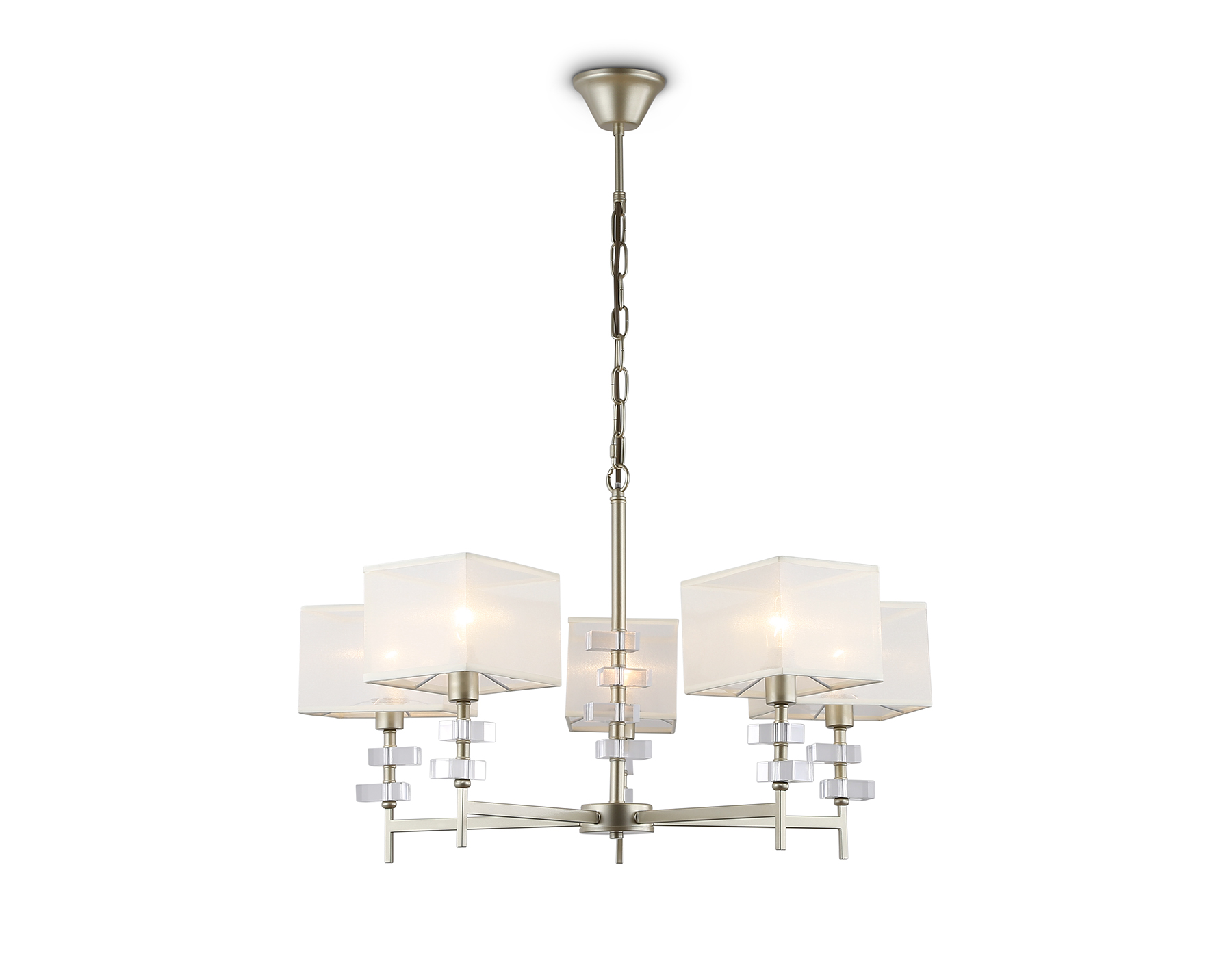 Подвесная люстра с абажурами LH71331/5 CGD золото E14/5 max 40W D700*850