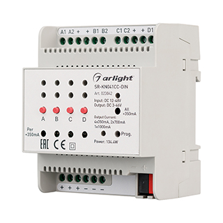 Контроллер тока SR-KN041CC-DIN (12-48V, 4x350/700mA) (Arlight, IP20 Пластик, 2 года) 023042