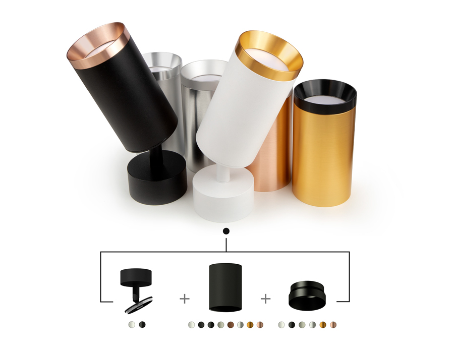 Крепеж накладной поворотный для корпуса светильника с диаметром отверстия D60mm A2210 SBK черный песок D60*H75mm Out70mm