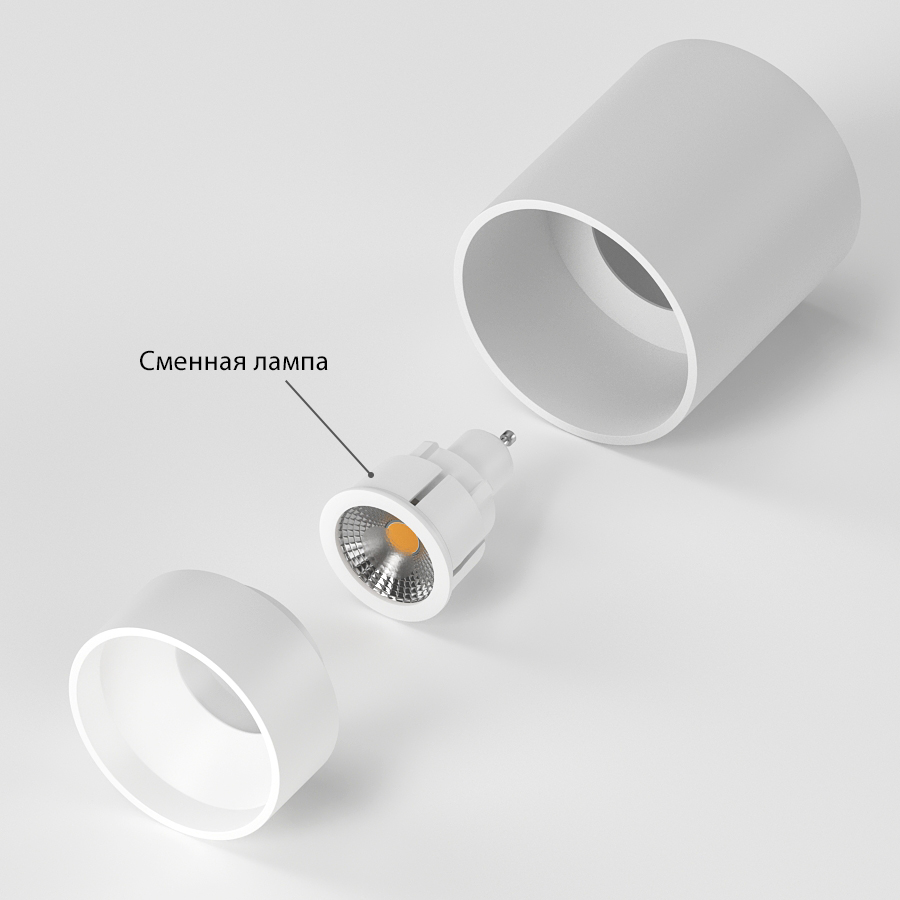Накладной светильник под сменную лампу Ledron KEA R ED GU10 White (2796)