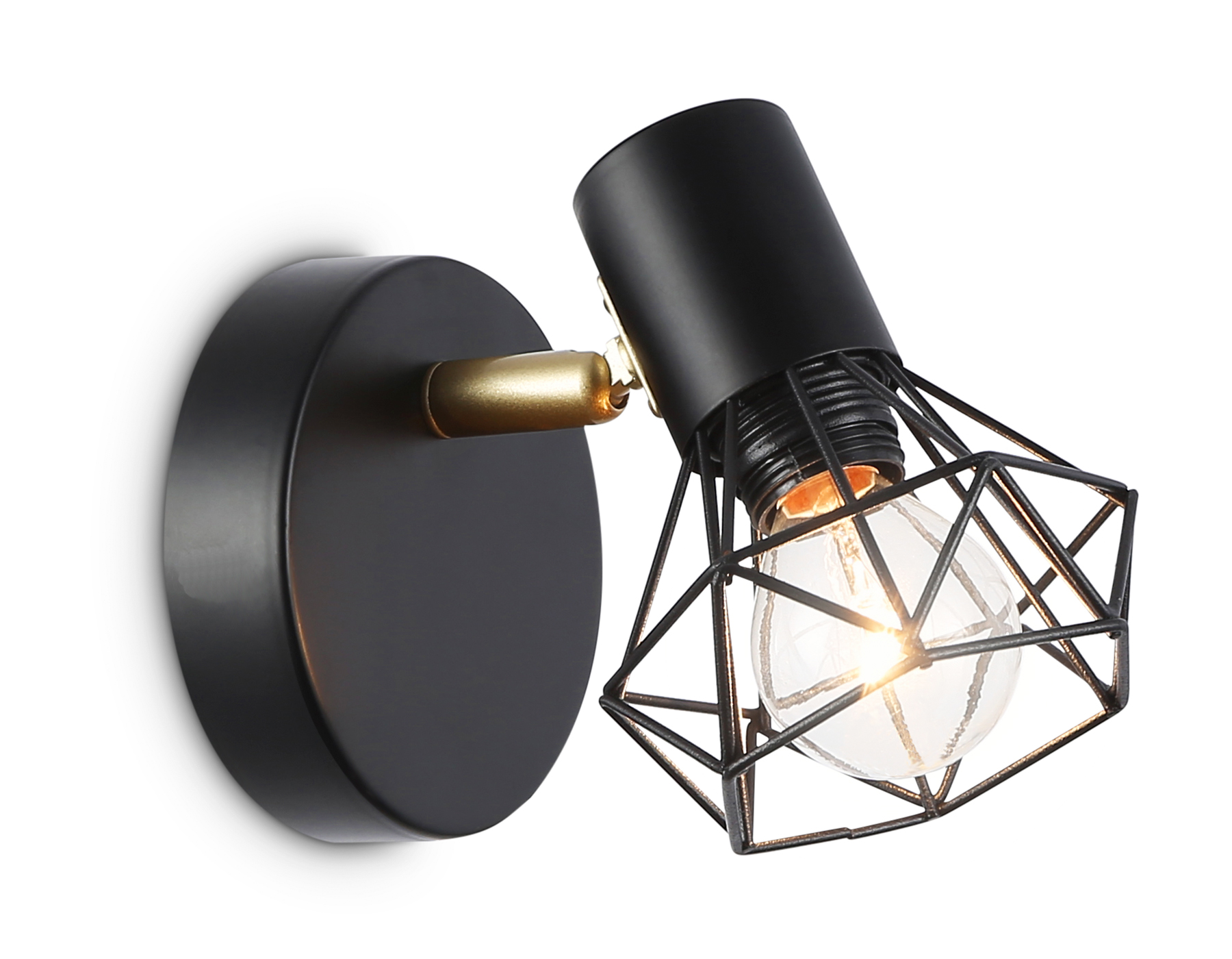Настенно-потолочный спот в стиле лофт TR8655 BK/GD черный/золото E14 max 60W 170*100*140