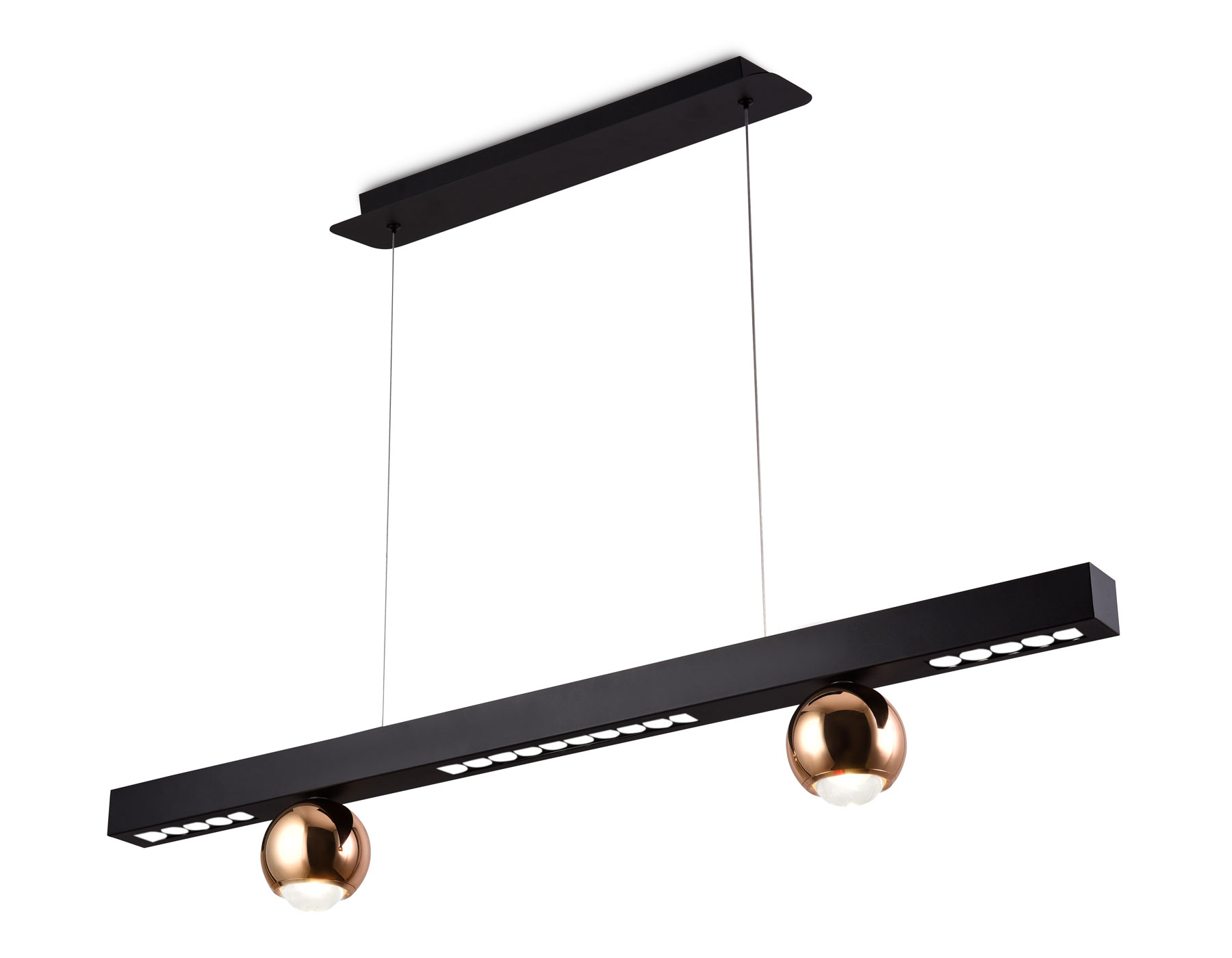 Подвесной светодиодный светильник FL5956 BK/GD черный/золото 4200K 18W 1000*70*1200 (Без ПДУ)