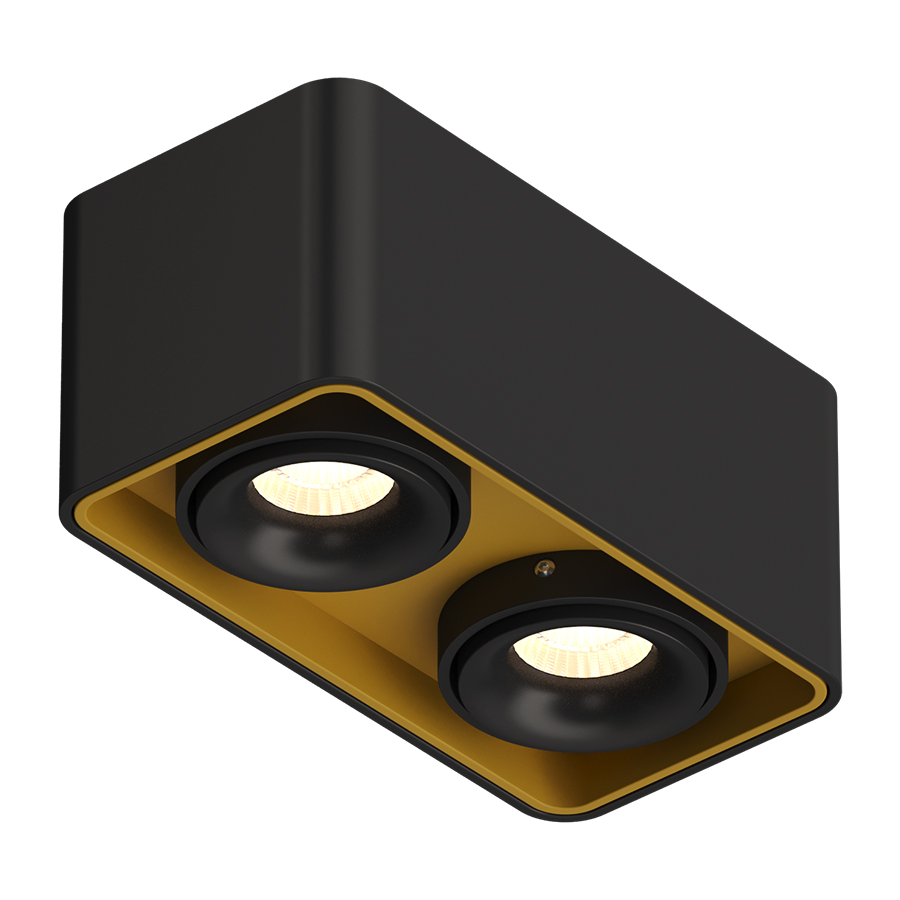 Накладной поворотный светодиодный светильник Ledron TUBING 2 Black-Gold (2672)