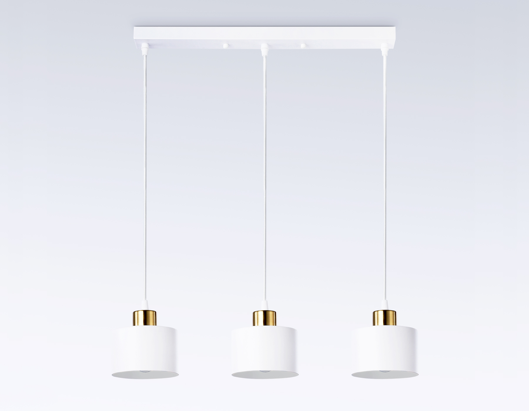 Подвесной светильник в стиле лофт TR8117/3 WH/BS белый/латунь E27*3 max 40W 580*120*970