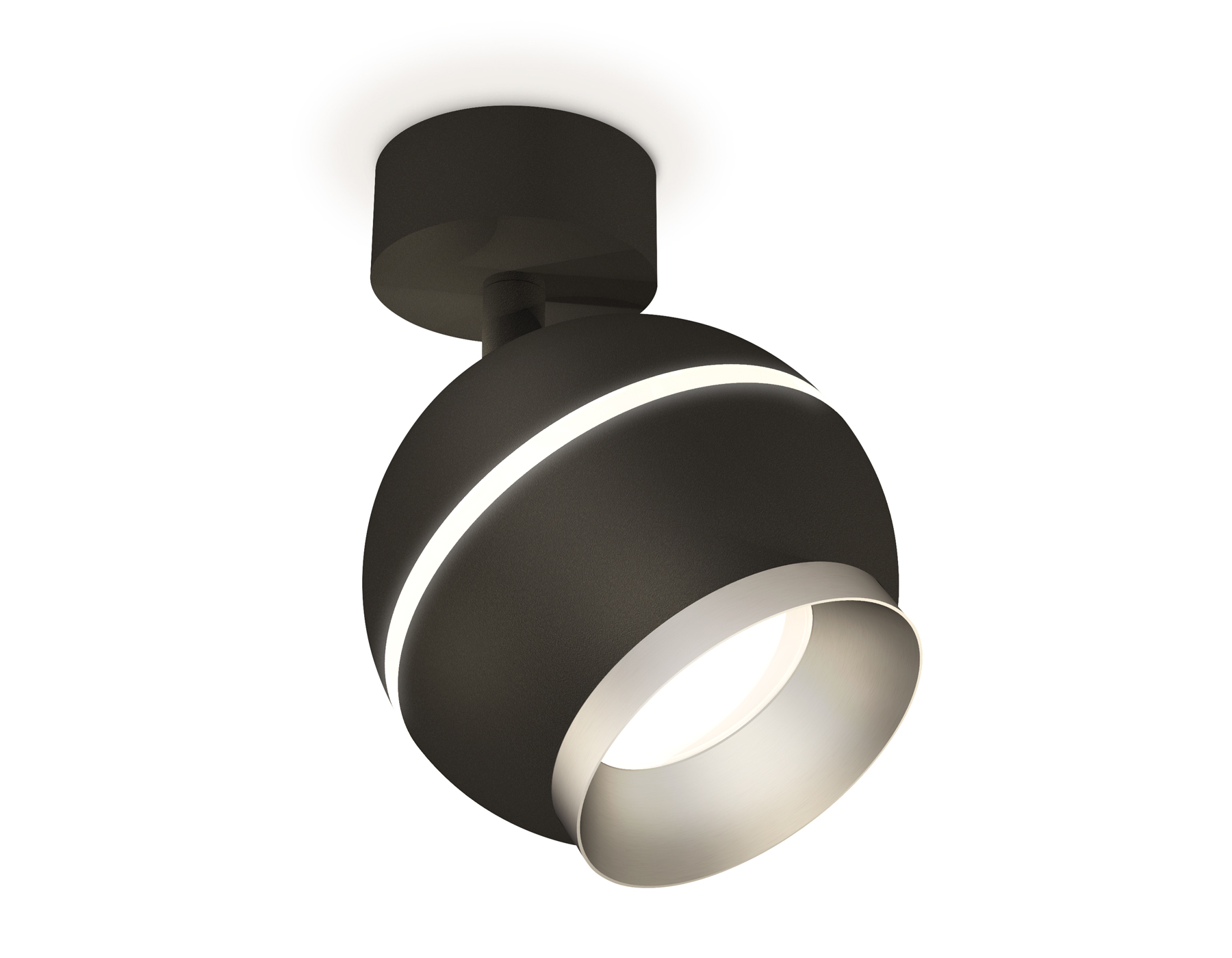 Комплект поворотного светильника с дополнительной подсветкой XM1102003 SBK/MCH черный песок/хром матовый MR16 GU5.3 LED 3W 4200K (A2210, C1102, N7033)