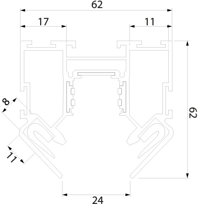 Шинопровод в натяжной потолок черный 2м Elektrostandard Slim Magnetic 8512300