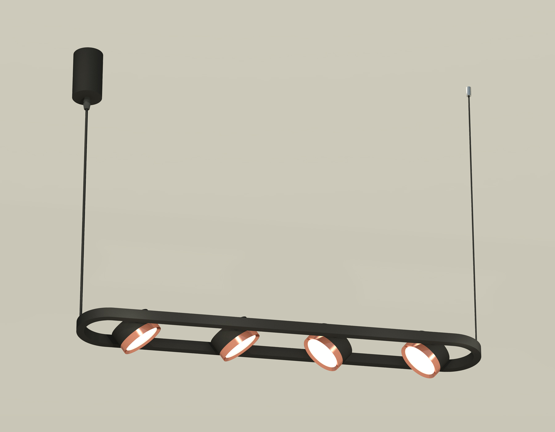 Комплект подвесного поворотного светильника XB9164103/4 SBK/PPG черный песок/золото розовое полированное GX53 (C9164, N8126)