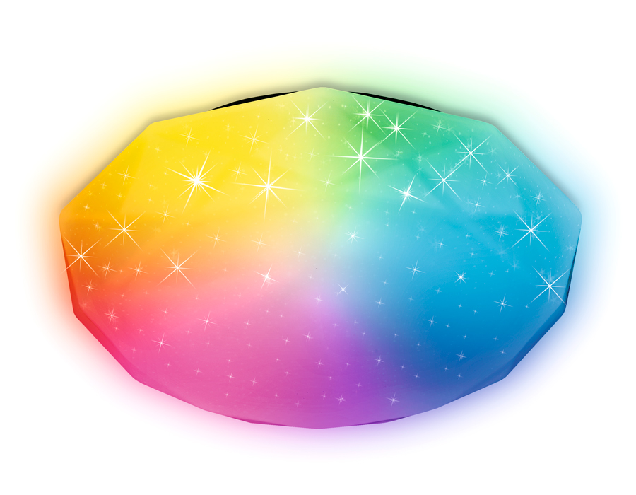 Светодиодный светильник c подсветкой RGB FF418 WH белый 80W D500*90 (ПДУ ИК)