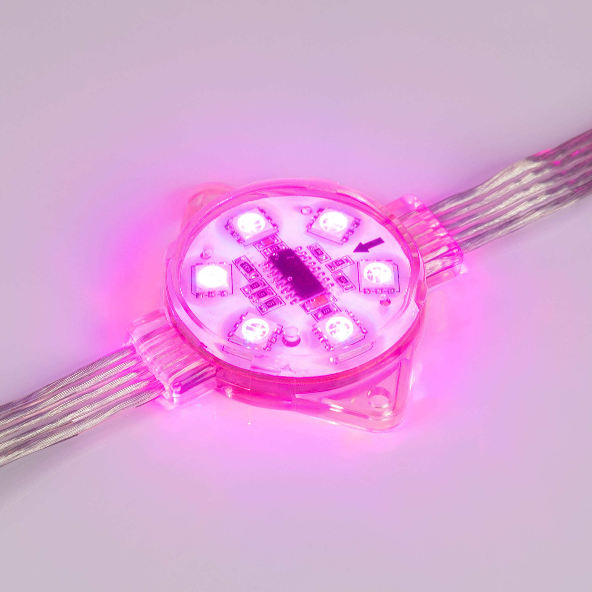 Модуль управляемый VISOR-DMX-5060-6-24V RGB 120deg (D40x12mm, 1.5W, IP68) (Arlight, Пластик, 3 года) 029188