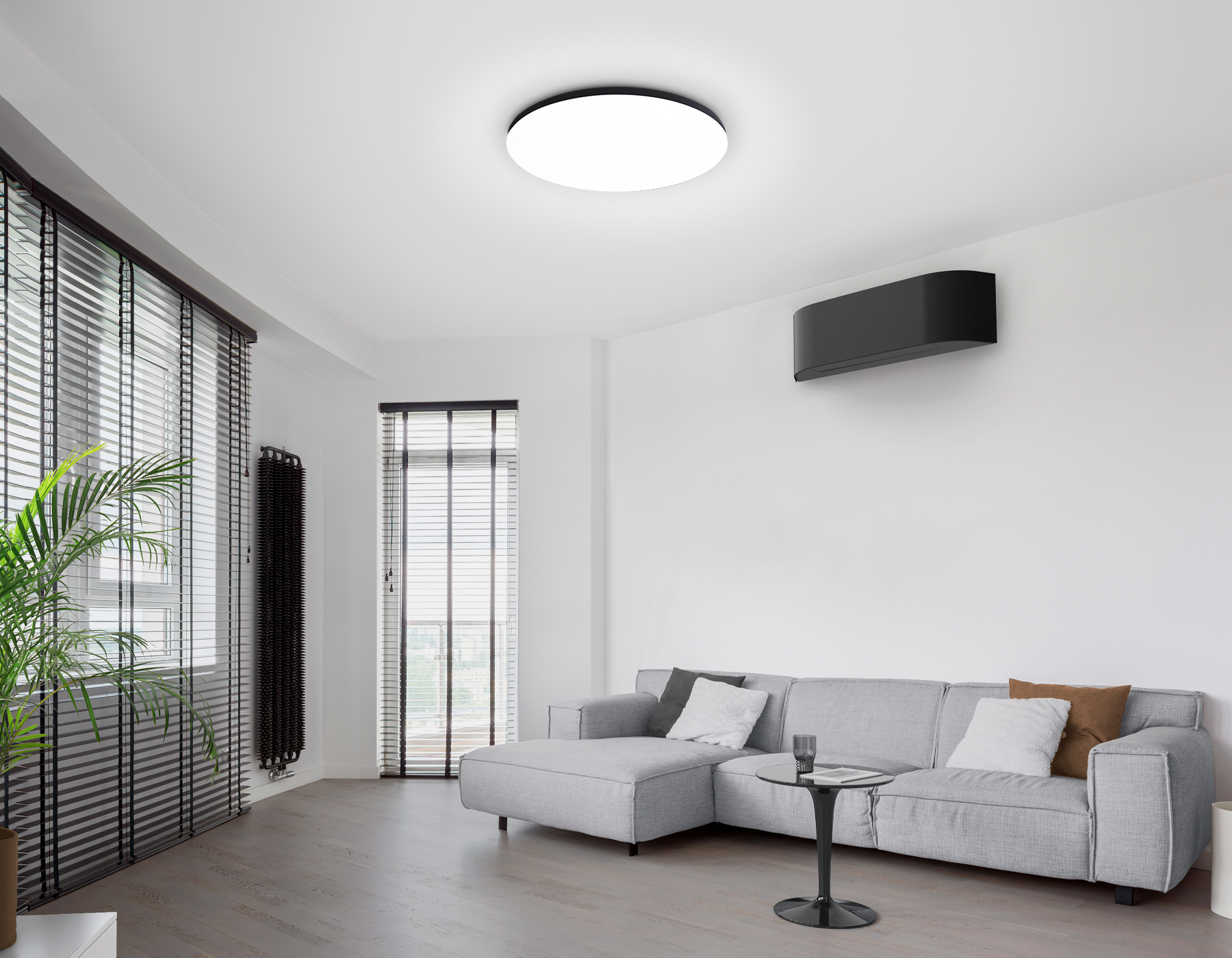 Умный светодиодный светильник Smart Ambrella Light 25W с Wi-Fi, Яндекс Алисой, Tuya, Smart Home, Alexa и ИК пультом FZ2005 BK черный IP54 25W 3000K-6500K+RGB Wi-Fi Алиса/Tuya/Smart Home/Alexa D370*55 (ПДУ ИК)