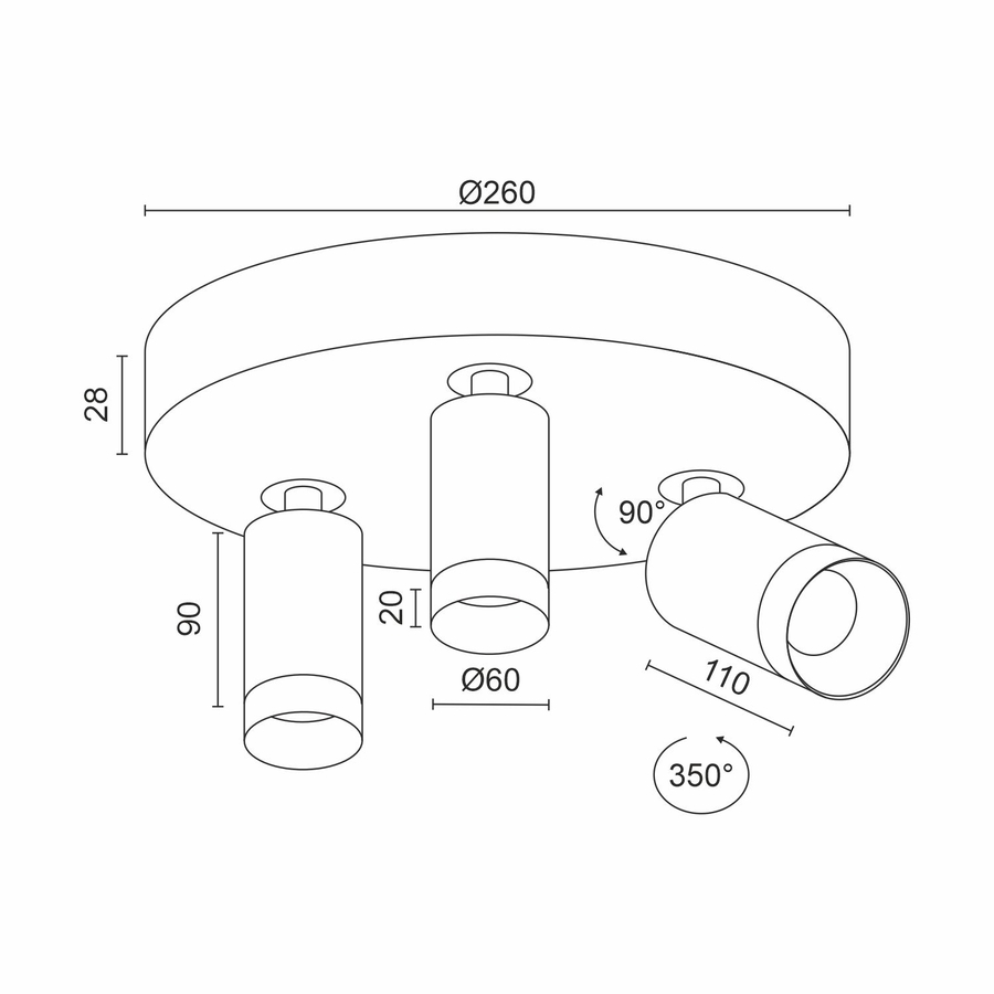 Накладной светодиодный светильник Ledron SAGITONY R3 S60 Wooden Black (10194)