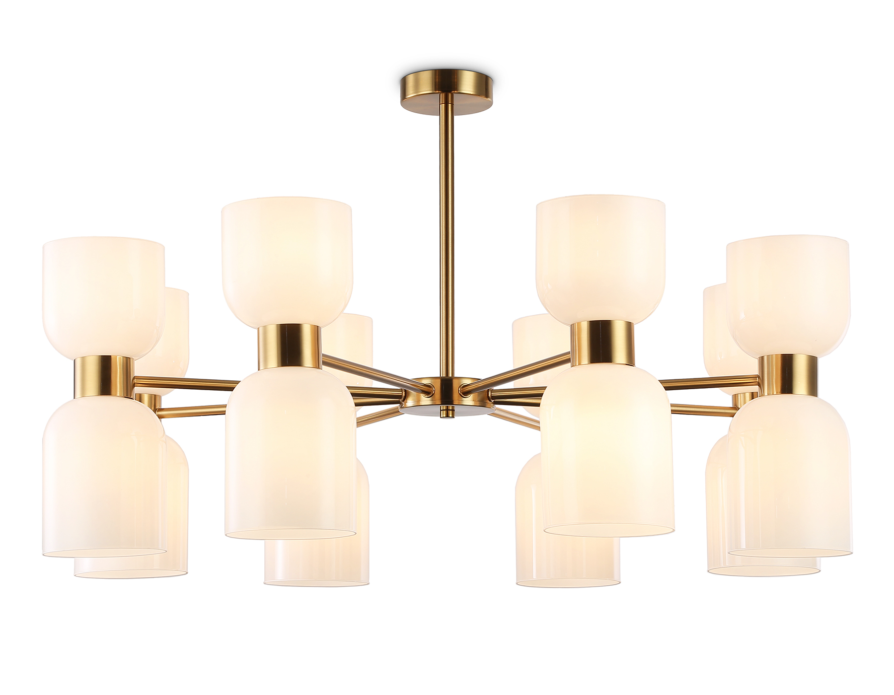 Люстра на штанге LH56095/16 BS/FR латунь/белый матовый E14*16 max 40W D860*510