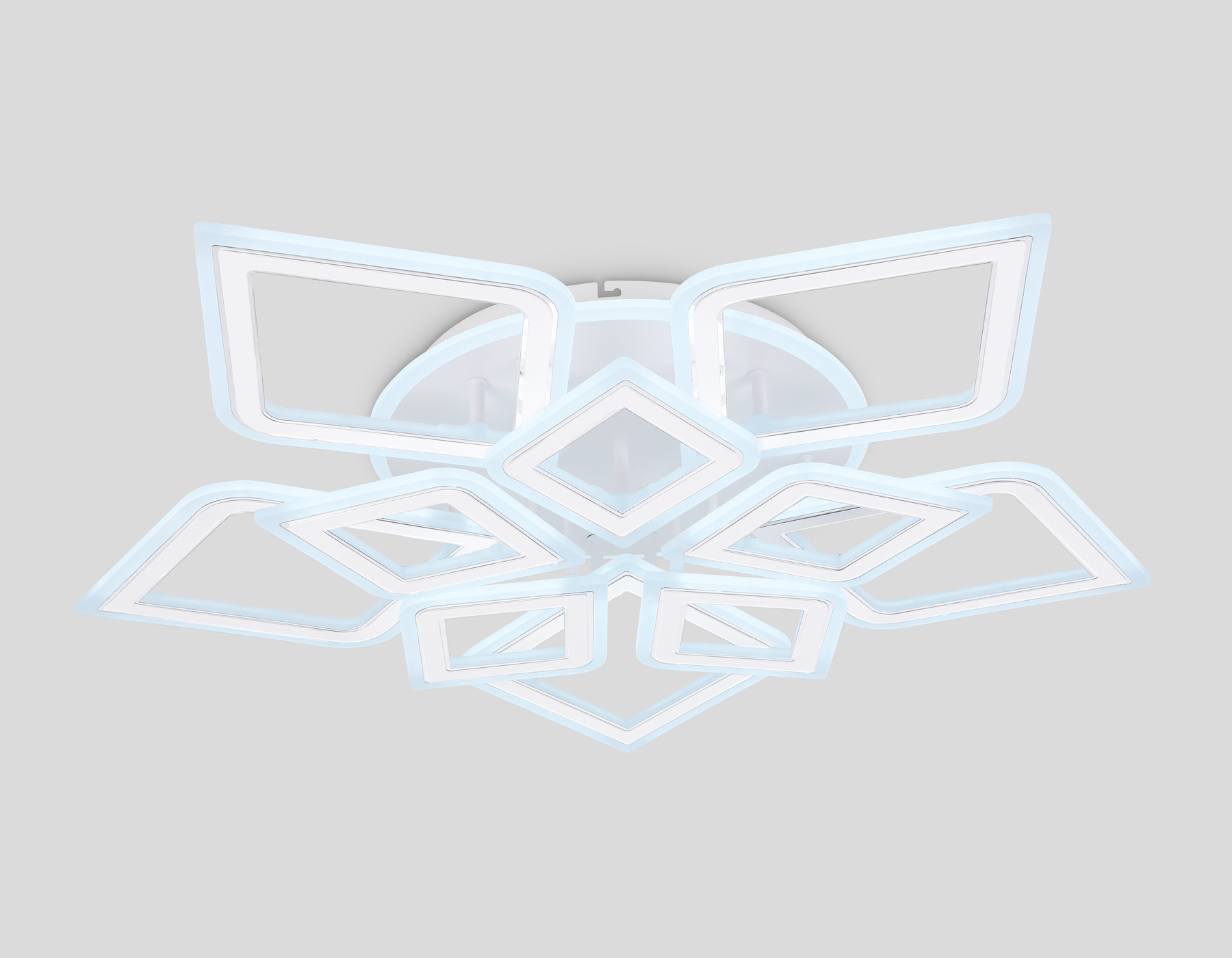 Потолочный светодиодный светильник с пультом FA8914/5+5 WH/CH белый/хром 193W 3000K-6400K 770*740*120 (ПДУ РАДИО 2.4G)