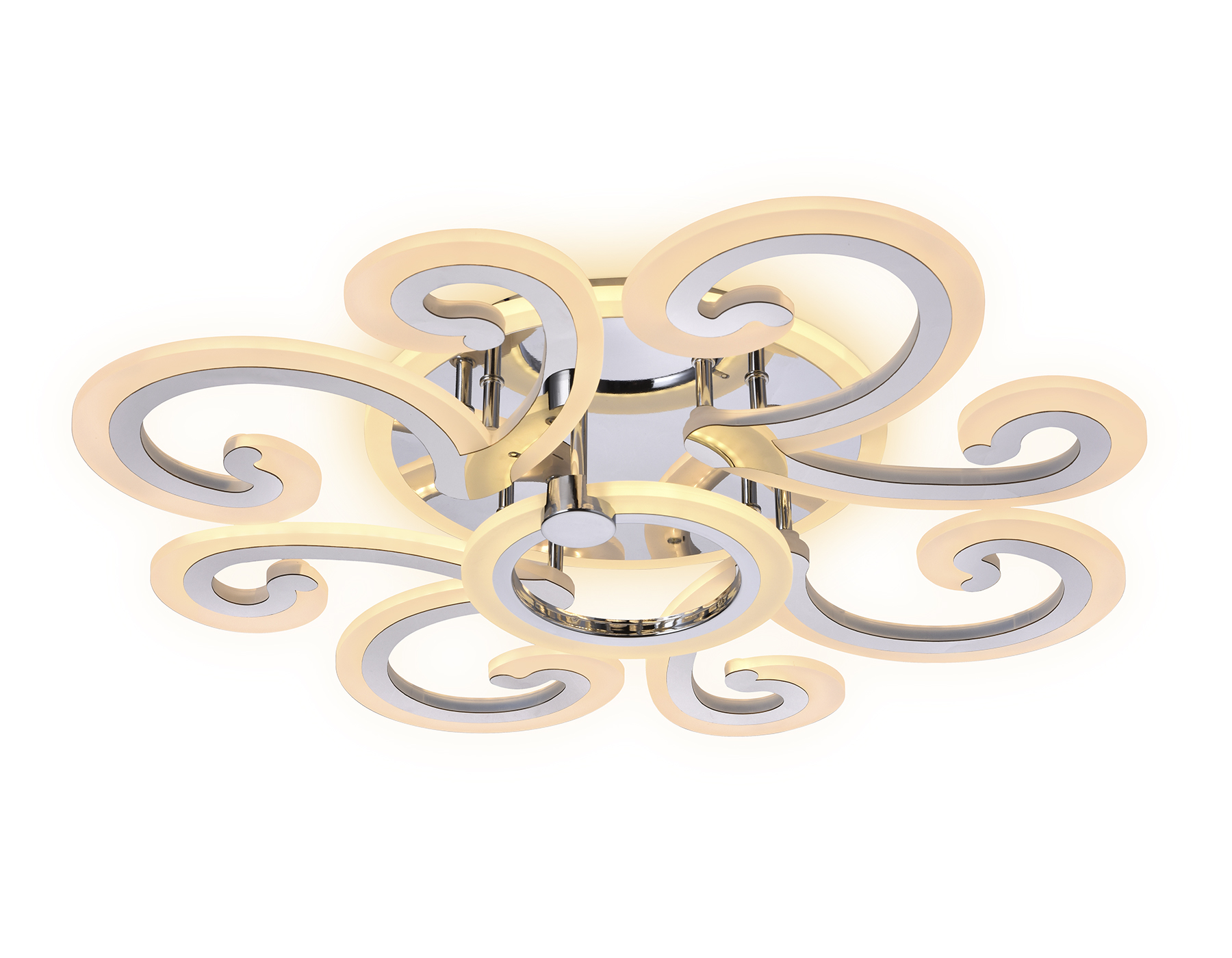 Потолочный светодиодный светильник с пультом FA5146/8+1 CH хром 112W D620*130 (ПДУ РАДИО 2.4G)