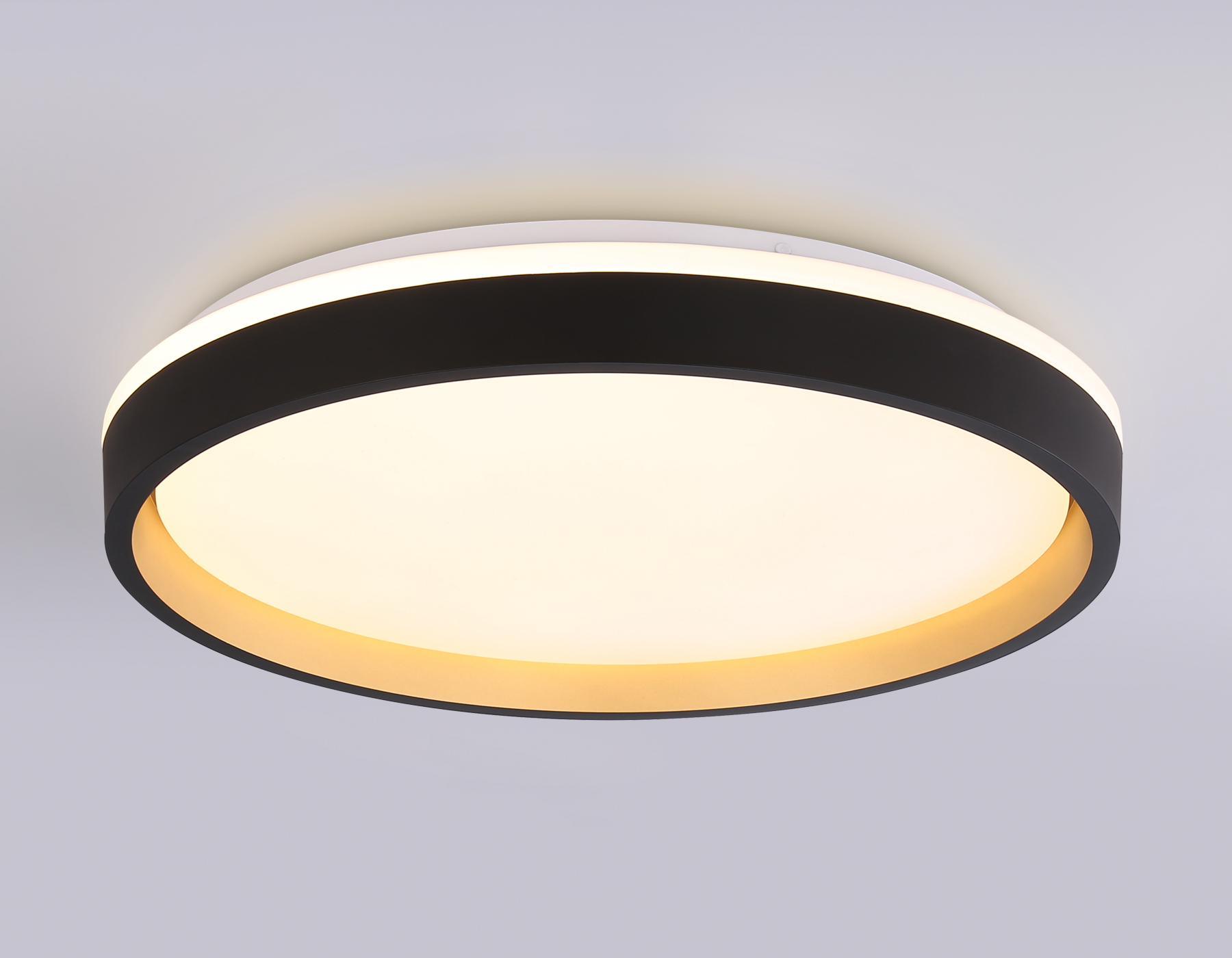 Светодиодный светильник RGB с пультом управления FZ610 BK/GD черный/золото IP20 66W 3000K-6500K+RGB D490*85 (ПДУ ИК)