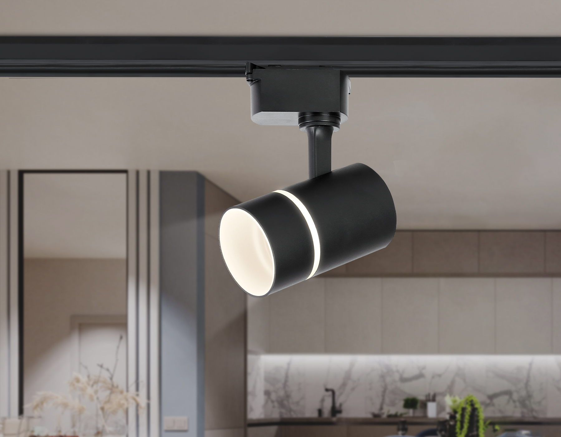 Трековый светильник со сменной лампой GU10 GL5218 SBK черный песок GU10 max12W