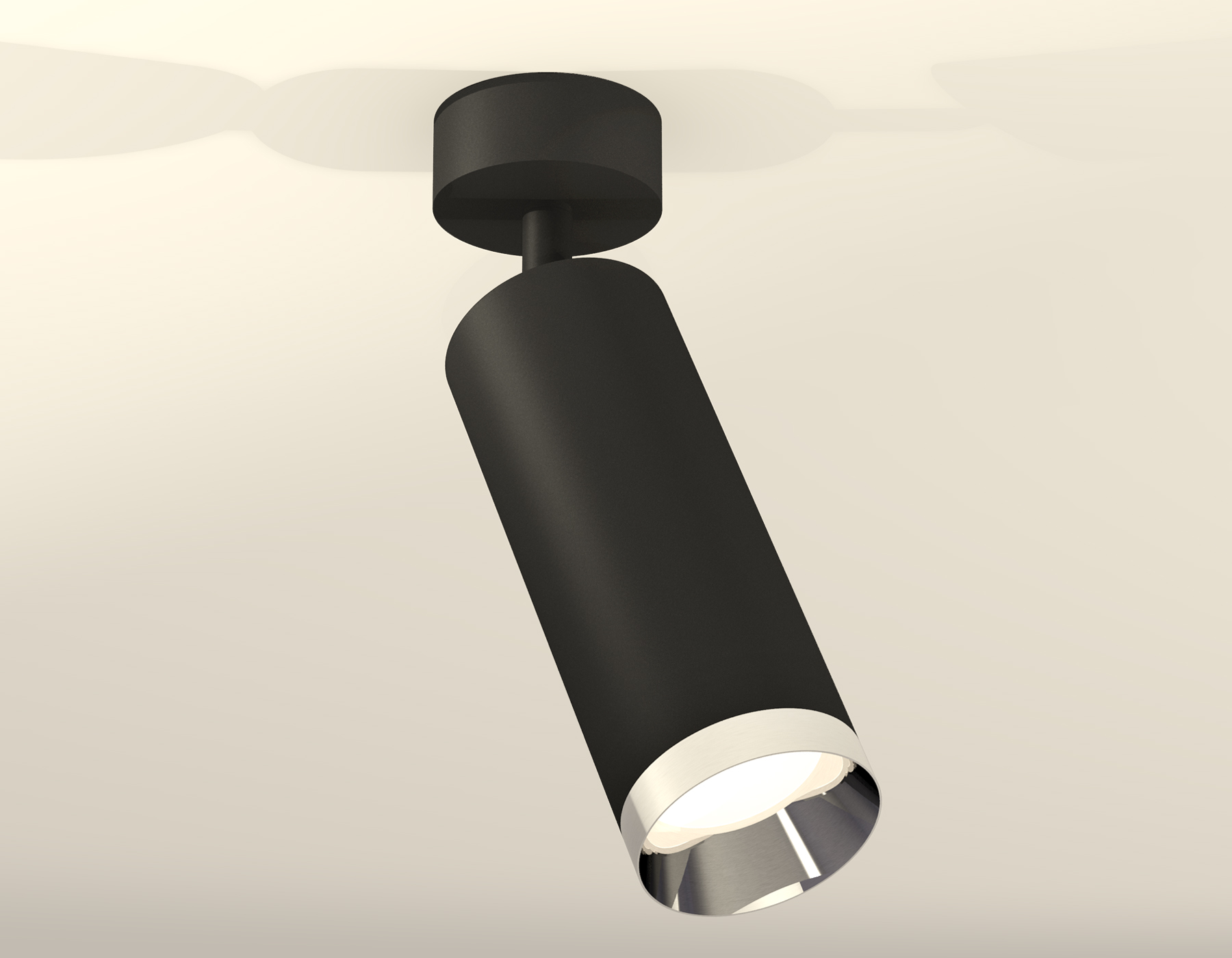 Комплект накладного поворотного светильника XM6343003 SBK/PSL черный песок/серебро полированное MR16 GU5.3 (A2210, C6343, N6132)