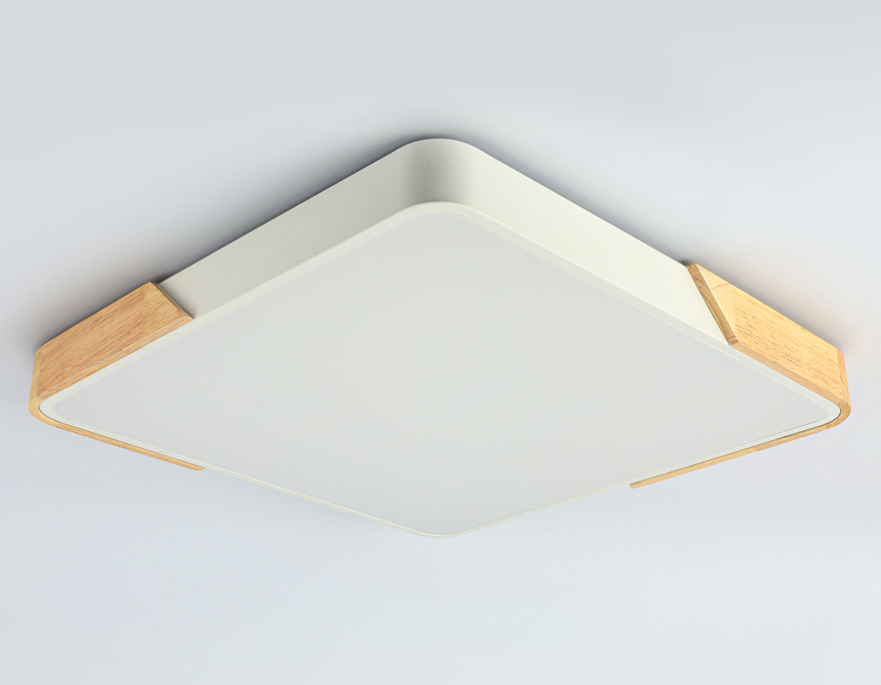 Потолочный светодиодный светильник FZ1313 WH/LW белый/светлое дерево 45W 5000K 500*500*50 (без ПДУ)