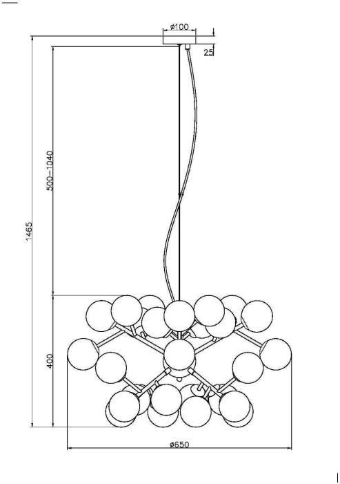 Подвесной светильник паук Dallas MOD545PL-24BS (mod545pl-24bs)